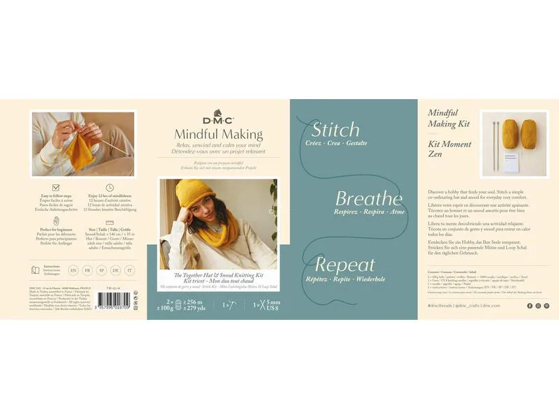 DMC Strickset Mindful Making Schlauchschal und Mütze