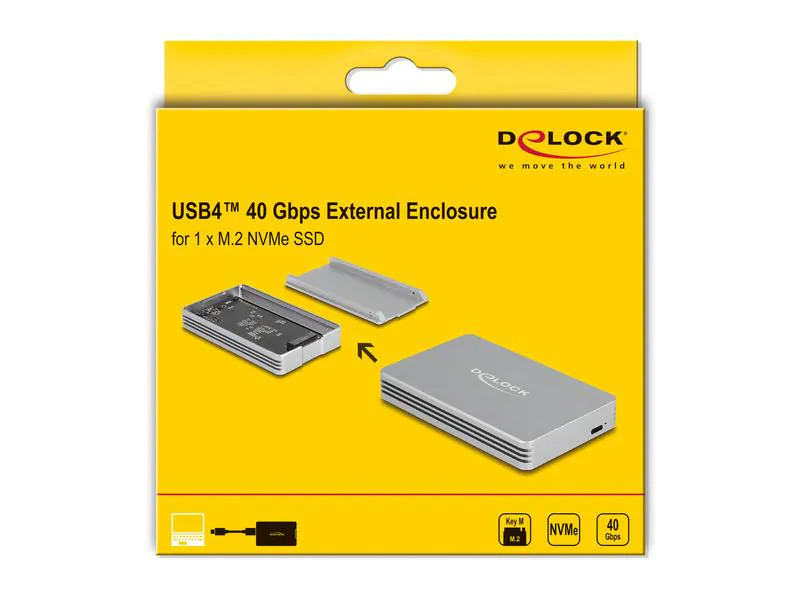 Delock Externes Gehäuse M.2 NVMe USB4 40 Gbps