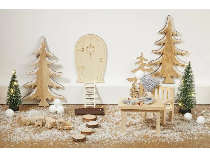 HobbyFun Holzscheiben Mini-Utensilien 20 mm, 10 Stück