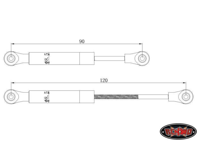 RC4WD Modellbau-Lenkungsstabilisator Superlift 90-120 mm