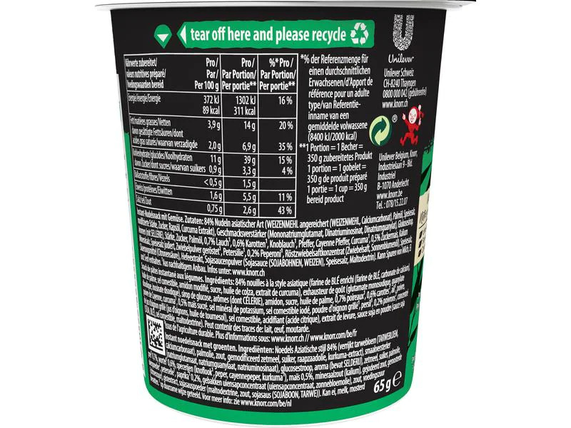 Knorr Becher Asia Noodles Vegetable 65 g
