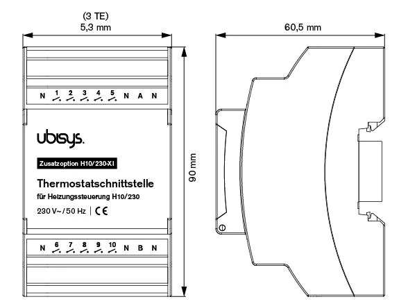 ubisys Thermostatschnittstelle H10 230 V