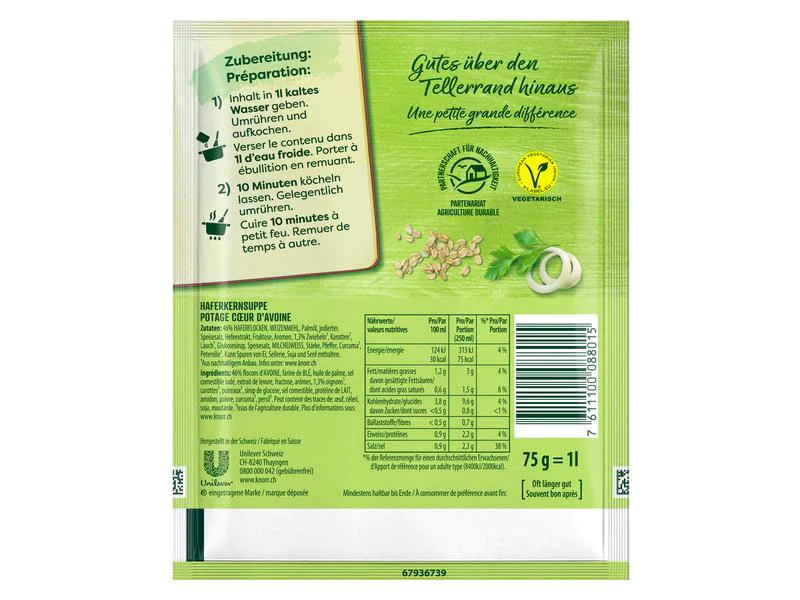 Knorr Haferkernsuppe 4 Portionen