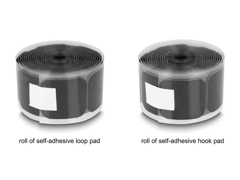 Delock Klettpad auf Rolle selbstklebend Schwarz, 5 m