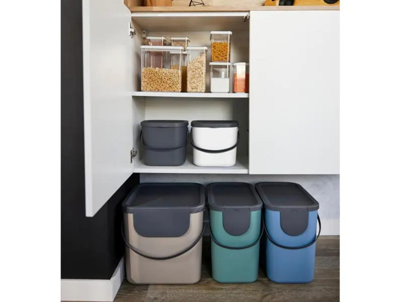 Rotho Recyclingbehälter 40 l, Blau/Grau/Schwarz