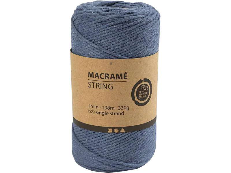 Creativ Company Baumwollgarn Macramé Kordel Blau
