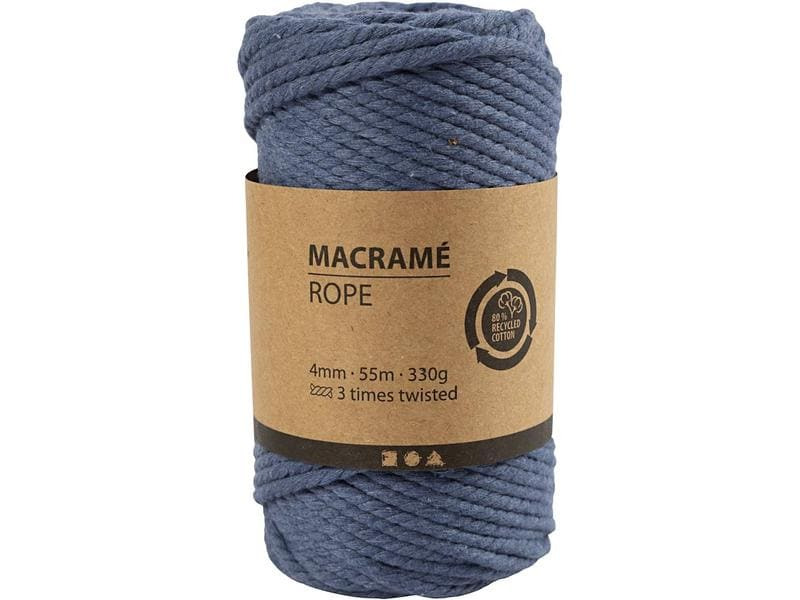 Creativ Company Baumwollgarn Macramé Kordel Blau