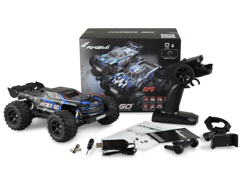 Amewi Truggy Hyper GO Brushed 4WD GPS, Blau 1:16, RTR