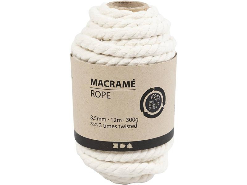 Creativ Company Baumwollgarn Macramé Schnur Naturweiss