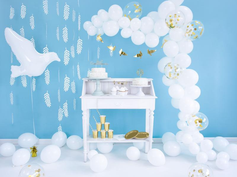 Partydeco Folienballon Taube Weiss