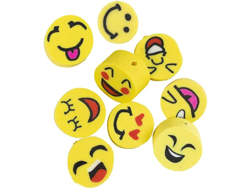 Creativ Company Perlen Ton Figurperlen 60 Stück, Smiley