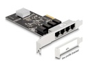 Delock Netzwerkkarte 4x RJ45 1Gbps, PCI-Express x4