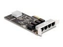 Delock Netzwerkkarte 4x RJ45 1Gbps, PCI-Express x4
