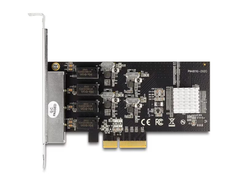 Delock Netzwerkkarte 4x RJ45 1Gbps, PCI-Express x4