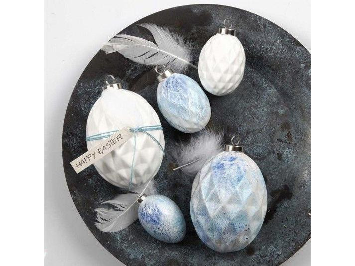 Creativ Company Eier aus Terracotta, Weiss