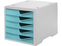 Styro Schubladenbox Styroswingbox Lichtgrau/Aqua