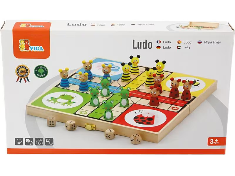 Viga Familienspiel Ludo Tiere