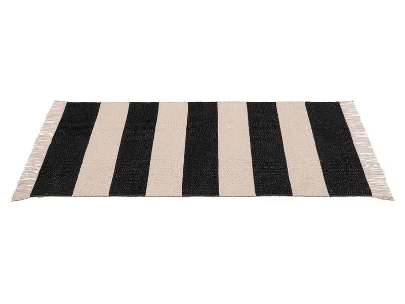 Wenko Badteppich Kasi 50 x 80 cm, Schwarz/Weiss