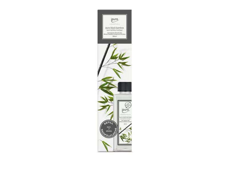 ipuro Duftstäbchen Refill Black Bamboo mit Stäbchen 200 ml
