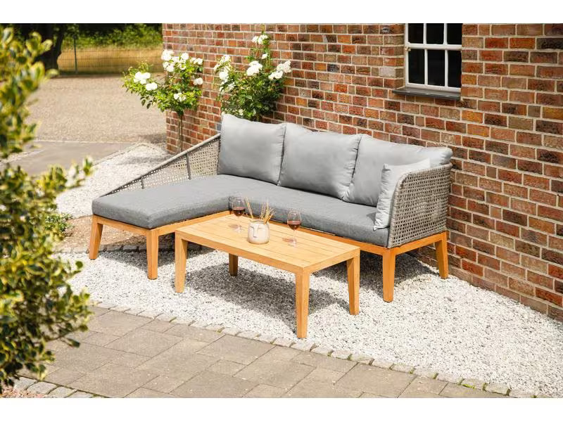 Greemotion Loungeset Jana, Braun/Grau, 3 Sitzplätze