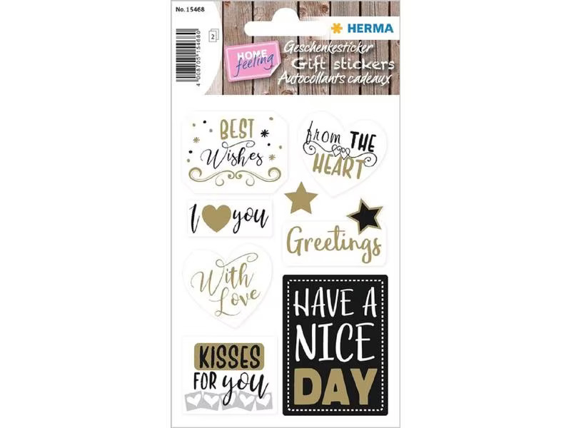 Herma Stickers Motivsticker Best Wishes, 2 Blatt