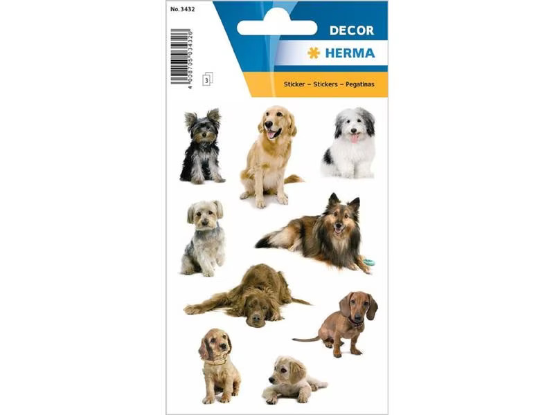 Herma Stickers Motivsticker Hundefotos, 3 Blatt