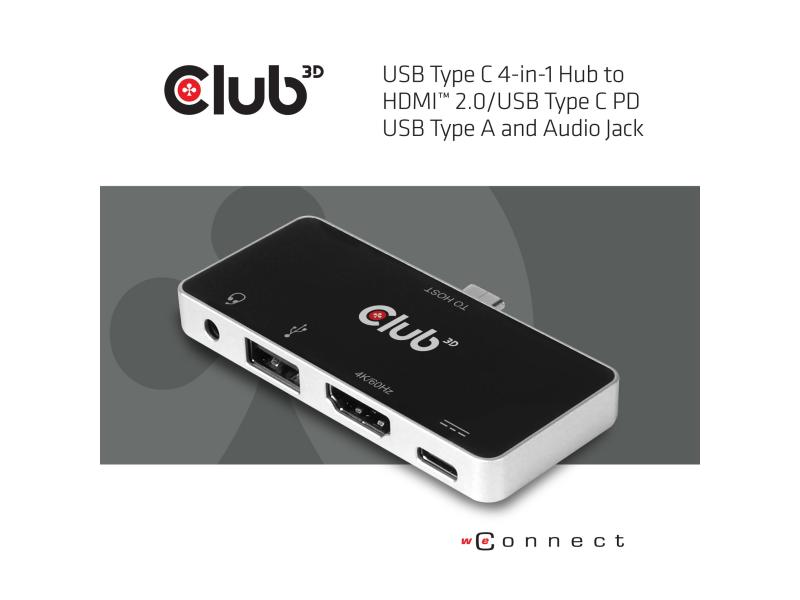 Club 3D Dockingstation CSV-1591 4-in-1 USB 3.1 Typ C 4K60Hz