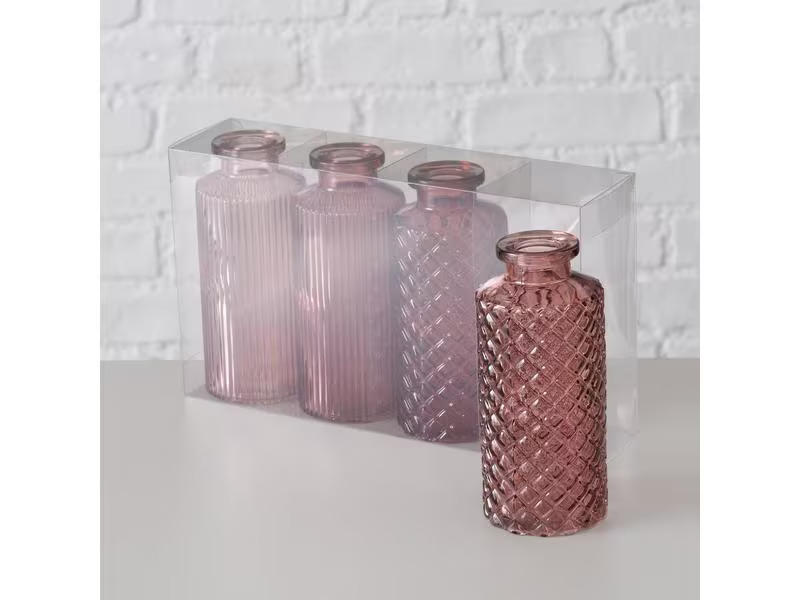 Boltze Vase Panja 4 Stück, 14 cm, Rosa