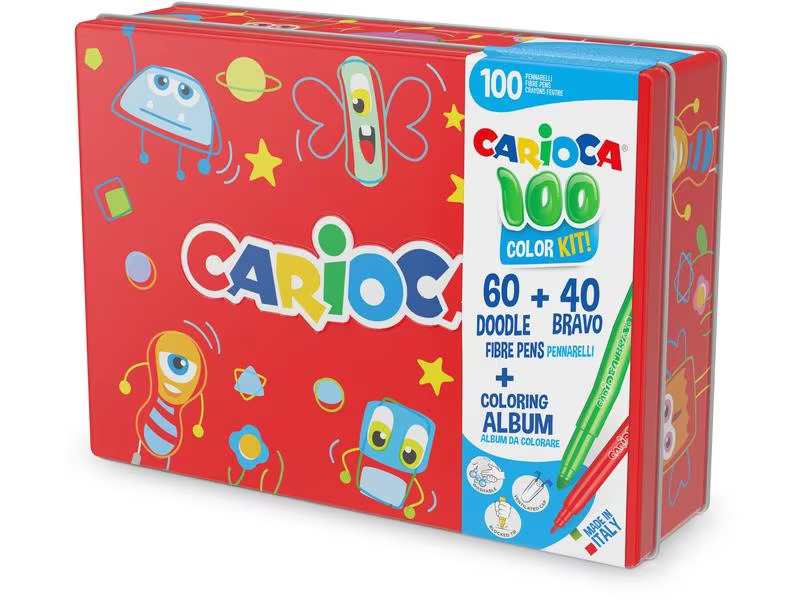 Carioca Fasermaler Box mit Malbuch, Rot