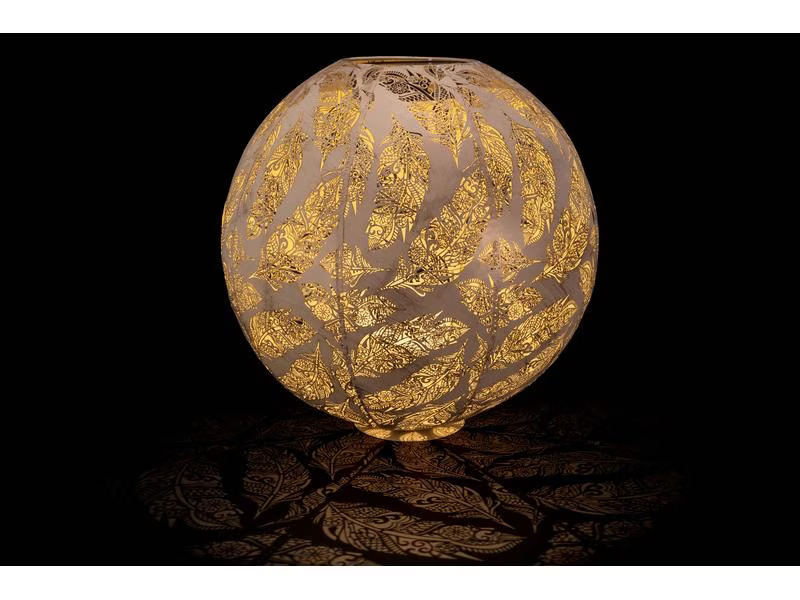 STT Windlicht Solar Antic Ball Feather, Ø 40 cm, Sand