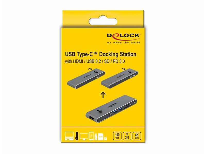 Delock Dockingstation 87752 Dual USB-C – HDMI/USB-C/USB-A/SD/PD 3.0