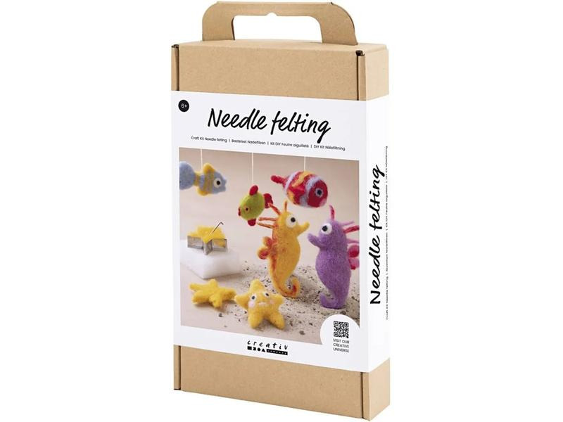 Creativ Company Bastelset Nadelfilzen Wolle, Filz, Schablonen