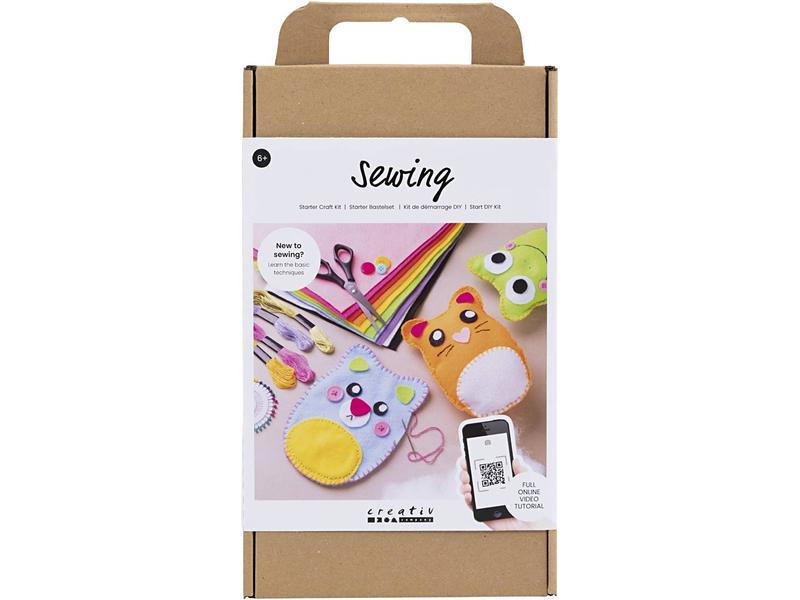 Creativ Company Bastelset Starter Nähen Filz, Kordel, Knöpfe