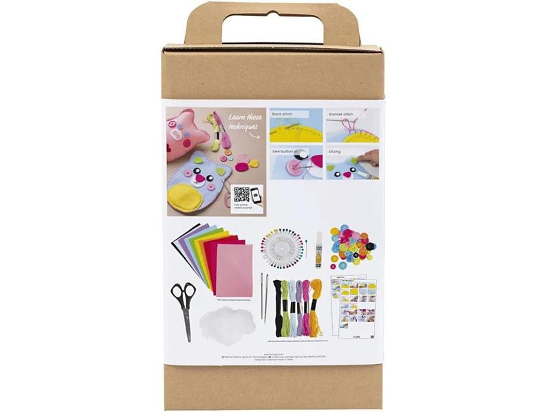 Creativ Company Bastelset Starter Nähen Filz, Kordel, Knöpfe