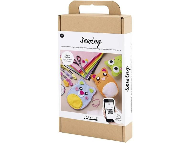 Creativ Company Bastelset Starter Nähen Filz, Kordel, Knöpfe