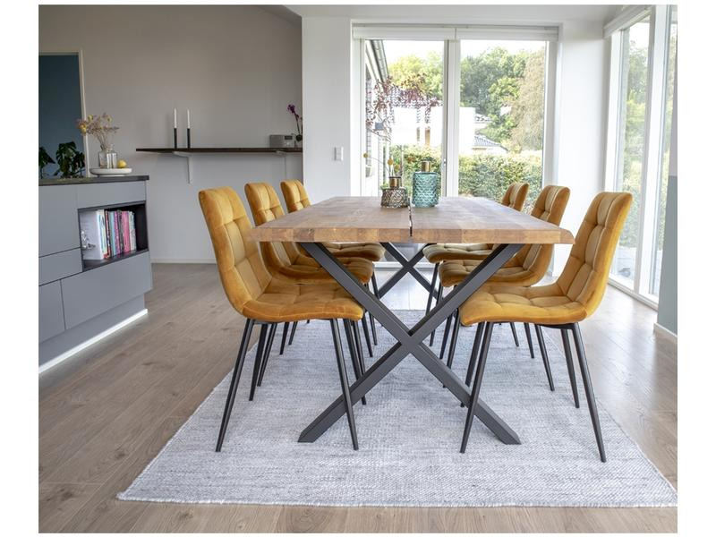 House Nordic Stuhl Middelfart 86 x 55 cm, Schwarz/Senfgelb