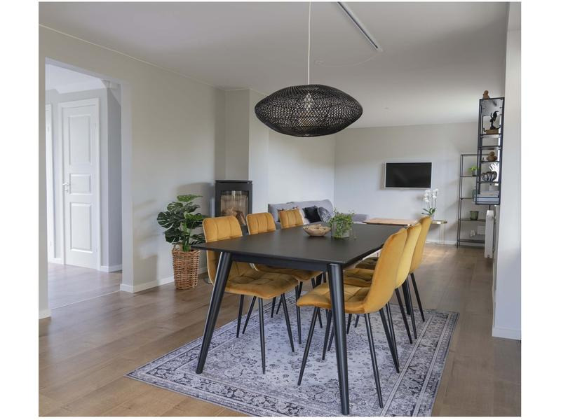 House Nordic Stuhl Middelfart 86 x 55 cm, Schwarz/Senfgelb