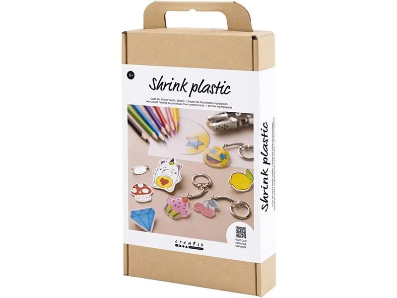 Creativ Company Bastelset Plastikschrumpf Schlüsselbänder