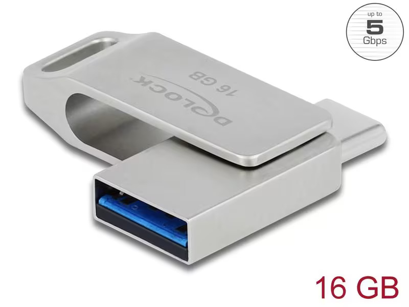 Delock USB-Stick 3.2 Gen 1 USB-C + Typ-A 16 GB