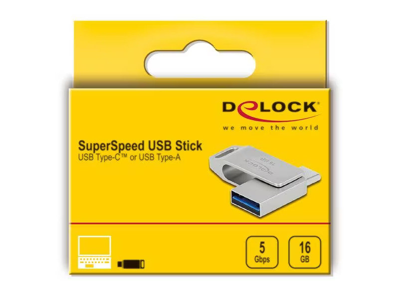 Delock USB-Stick 3.2 Gen 1 USB-C + Typ-A 16 GB