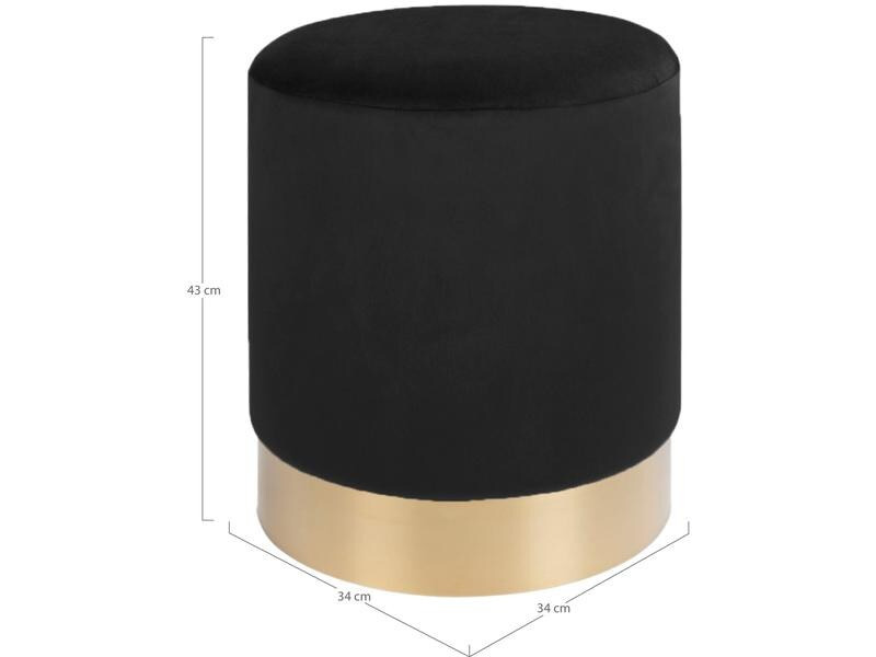 House Nordic Hocker Gamby Ø 34 cm, Messing/Schwarz