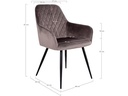 House Nordic Stuhl Harbo 65 x 57 x 87, Grau/Schwarz, 2 Stück