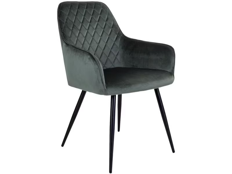 House Nordic Stuhl Harbo 65 x 57 x 87, Grün/Schwarz, 2 Stück