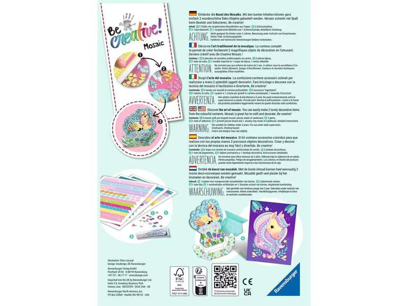 Ravensburger Bastelset Be Creative Mosaic Unicorn