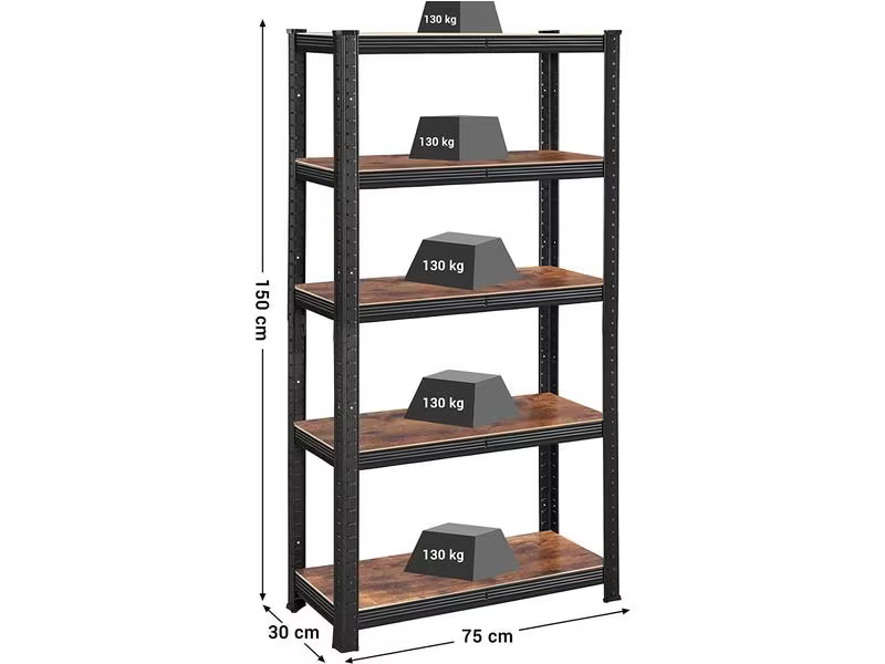 Songmics Regal Industrial 150 x 75 cm, MDF