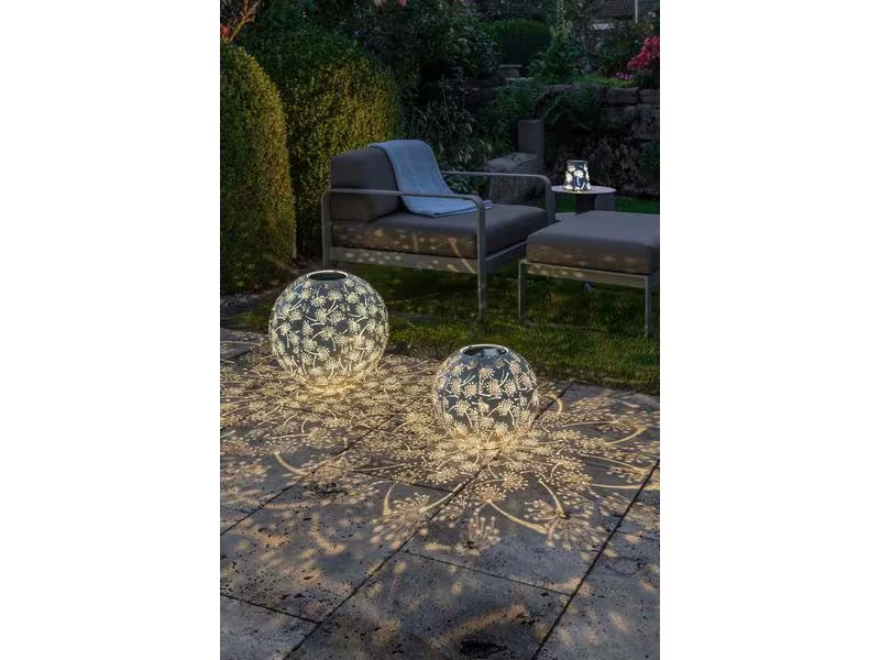 STT Windlicht Solar Antic Ball Dandelion 30, Blau