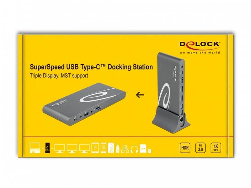Delock Dockingstation USB-C – USB/SD/LAN/HDMI/DP PD 85W