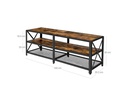 VASAGLE Fernsehschrank mit Ablagen 160 cm, Braun/Schwarz