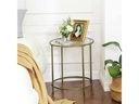VASAGLE Beistelltisch rund, Gold
