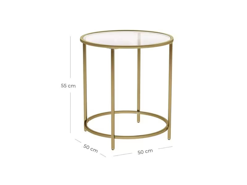 VASAGLE Beistelltisch rund, Gold